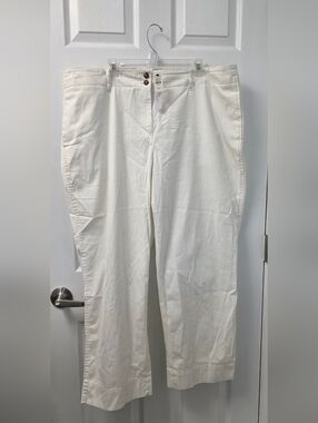 Talbots New England Chino Supersoft Straight Leg Pants Ankle white 20W New $109